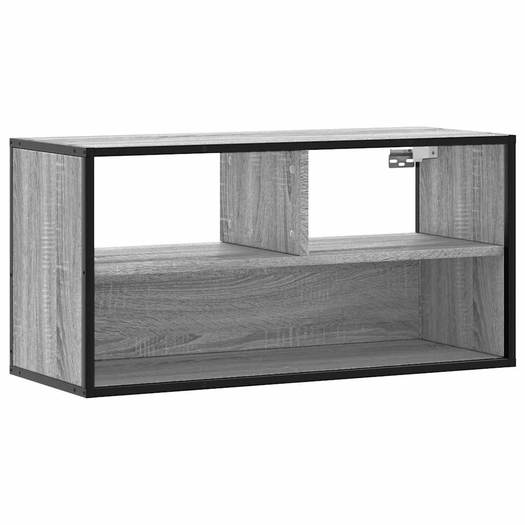 Mobile TV Grigio Sonoma 80x31x39,5 cm Legno Multistrato Metallo - homemem39