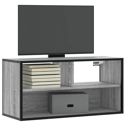 Mobile TV Grigio Sonoma 80x31x39,5 cm Legno Multistrato Metallo - homemem39