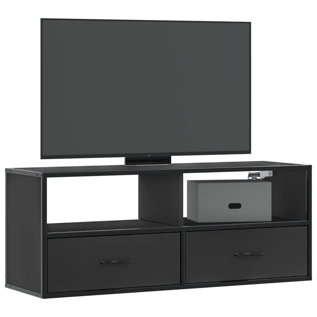 Mobile Porta TV Nero 100x31x39,5 cm in Truciolato e Metallo - homemem39
