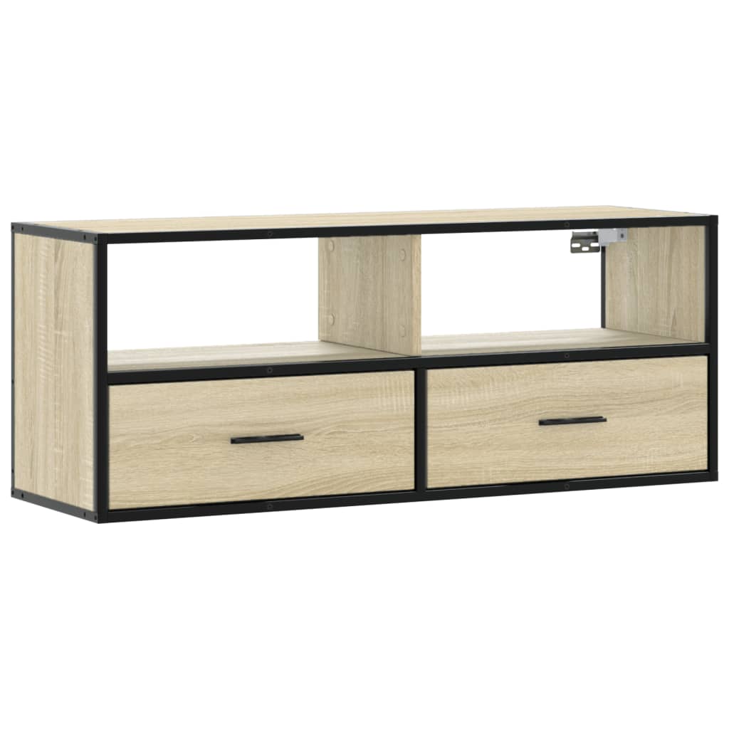 Mobile TV Rovere Sonoma 100x31x39,5cm Legno Multistrato Metallo - homemem39