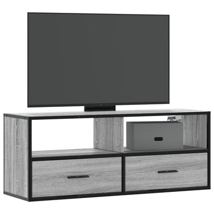 Mobile TV Grigio Sonoma 100x31x39,5cm Legno Multistrato Metallo - homemem39