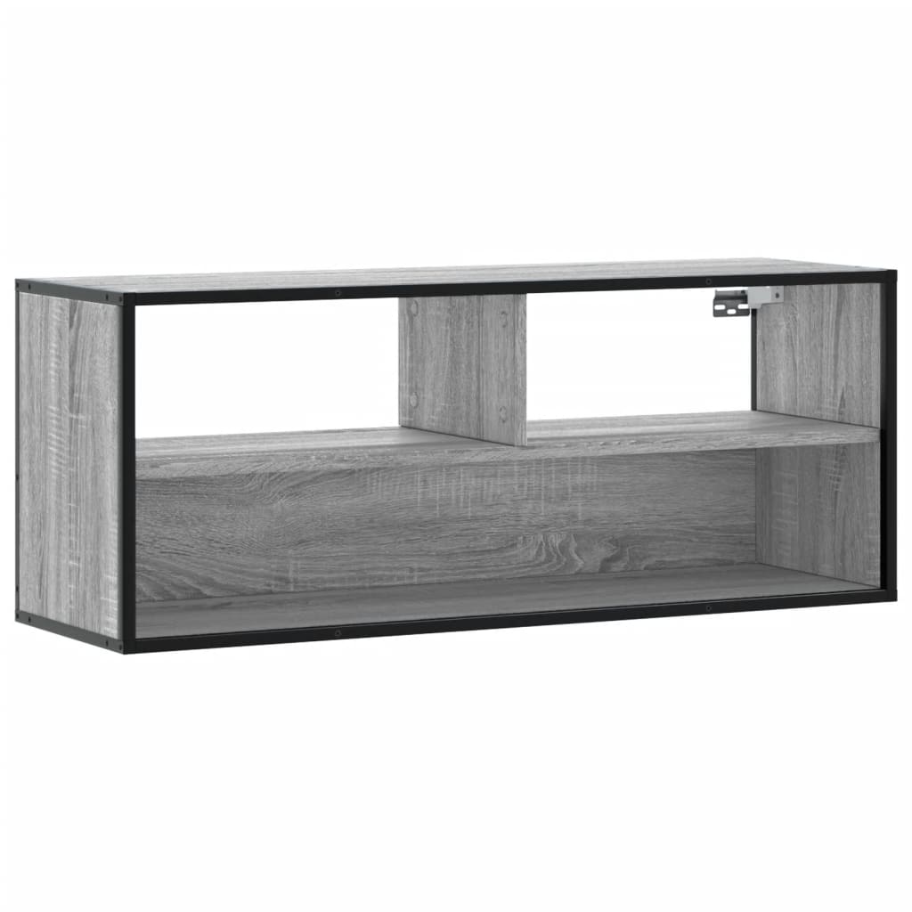 Mobile TV Grigio Sonoma 100x31x39,5cm Legno Multistrato Metallo - homemem39