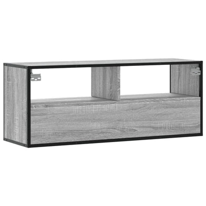 Mobile TV Grigio Sonoma 100x31x39,5cm Legno Multistrato Metallo - homemem39