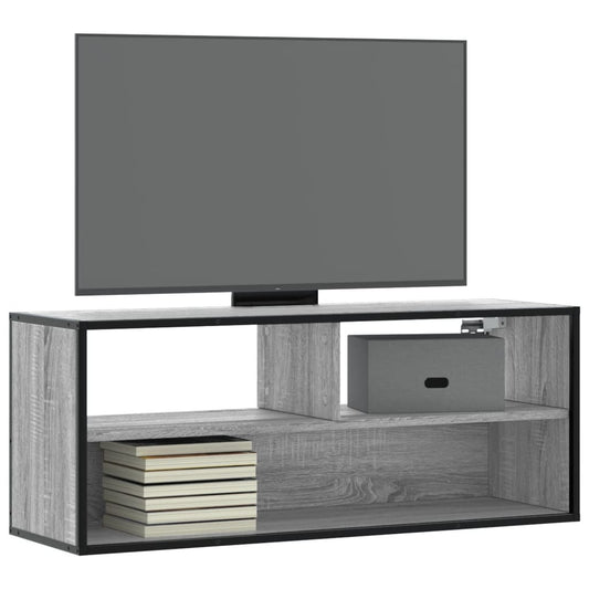 Mobile TV Grigio Sonoma 100x31x39,5cm Legno Multistrato Metallo