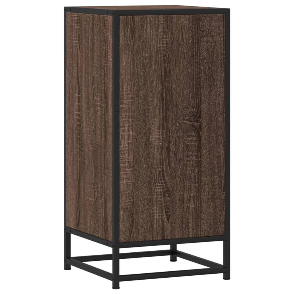 Credenza Rovere Marrone 35,5x35x76 cm in Truciolato e Metallo - homemem39
