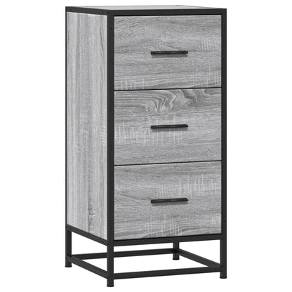 Credenza Grigio Sonoma 35,5x35x76 cm in Truciolato e Metallo - homemem39