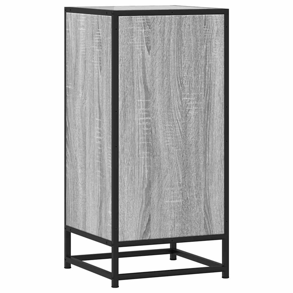 Credenza Grigio Sonoma 35,5x35x76 cm in Truciolato e Metallo - homemem39