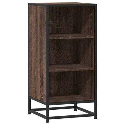 Credenza Rovere Marrone 35,5x35x76 cm in Truciolato e Metallo - homemem39