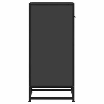 Credenza Rovere Nera 35,5x35x76 cm in Truciolato e Metallo - homemem39