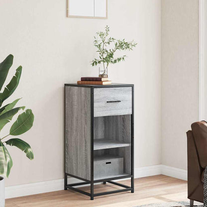 Credenza Grigio Sonoma 35,5x35x76 cm in Truciolato e Metallo - homemem39