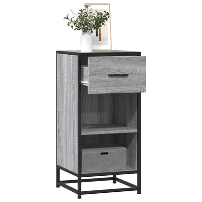 Credenza Grigio Sonoma 35,5x35x76 cm in Truciolato e Metallo - homemem39