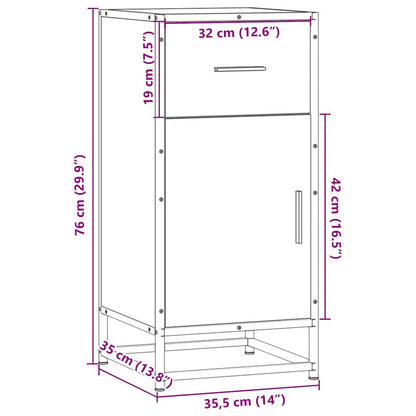 Credenza Rovere Fumo 35,5x35x76 cm in Truciolato | homemem39