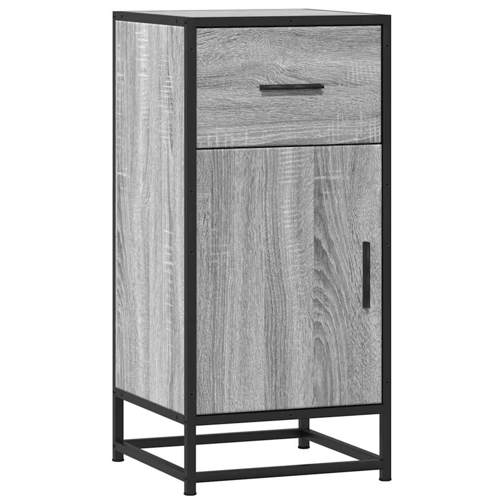 Credenza Grigio Sonoma 35,5x35x76 cm in Truciolato e Metallo | homemem39