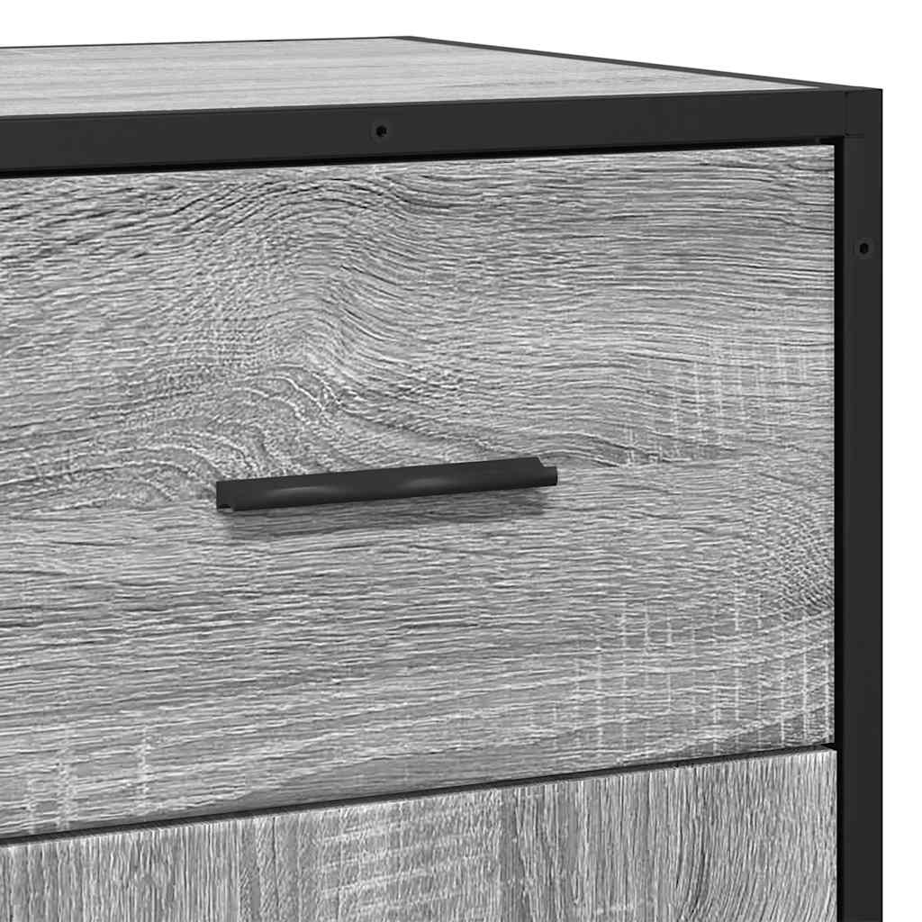 Credenza Grigio Sonoma 35,5x35x76 cm in Truciolato e Metallo | homemem39