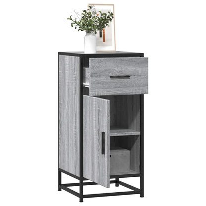 Credenza Grigio Sonoma 35,5x35x76 cm in Truciolato e Metallo - homemem39