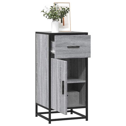 Credenza Grigio Sonoma 35,5x35x76 cm in Truciolato e Metallo - homemem39