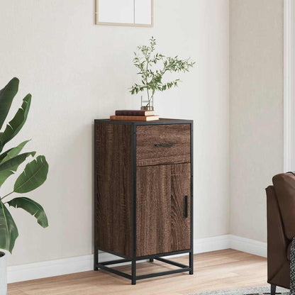 Credenza Rovere Marrone 35,5x35x76 cm in Truciolato e Metallo | homemem39