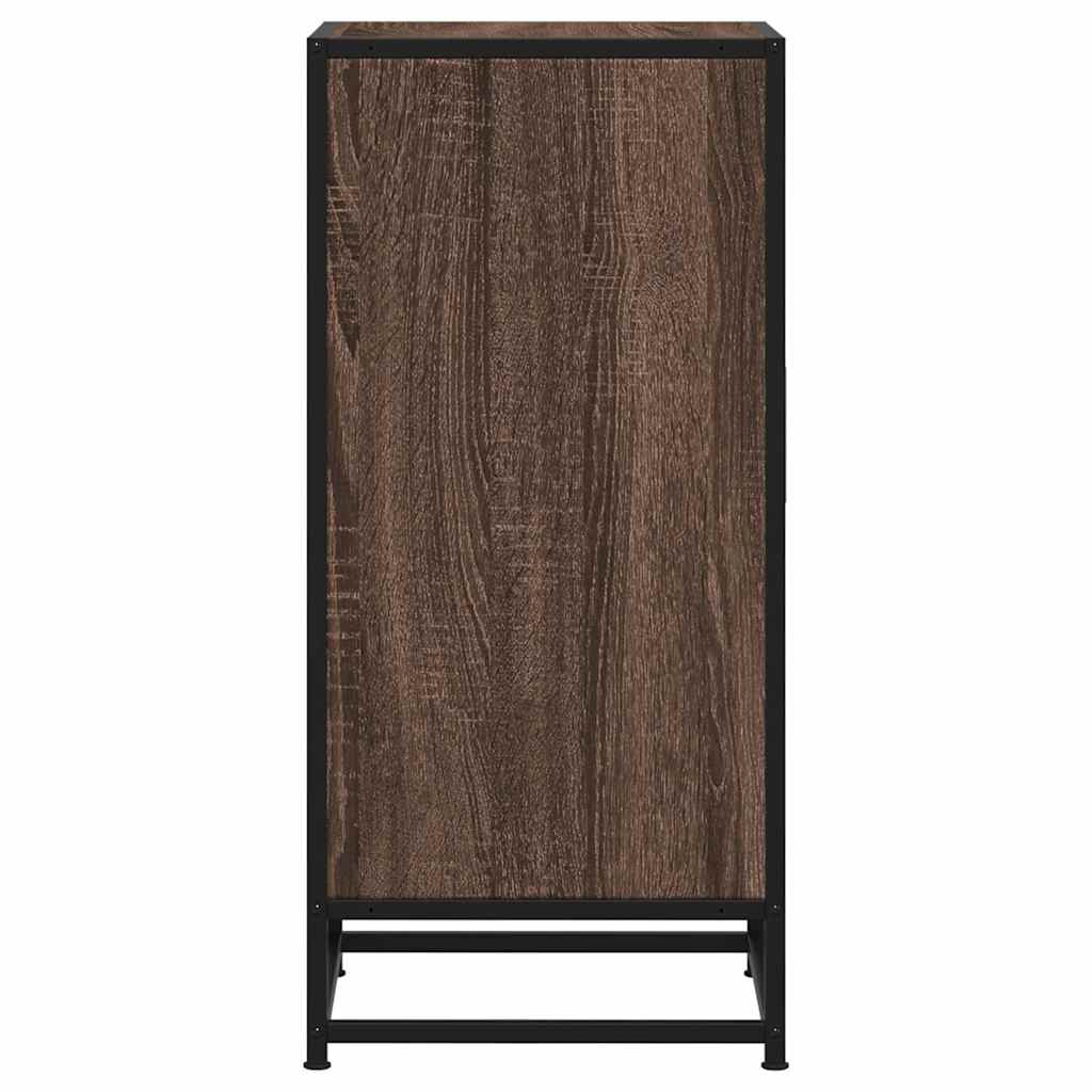 Credenza Rovere Marrone 35,5x35x76 cm in Truciolato e Metallo - homemem39