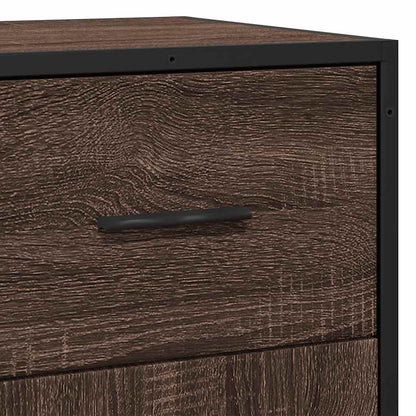 Credenza Rovere Marrone 35,5x35x76 cm in Truciolato e Metallo | homemem39