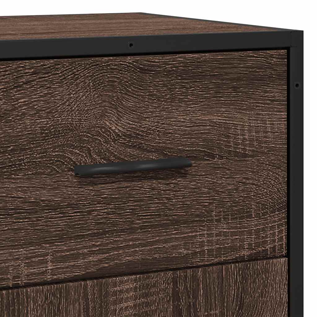 Credenza Rovere Marrone 35,5x35x76 cm in Truciolato e Metallo - homemem39