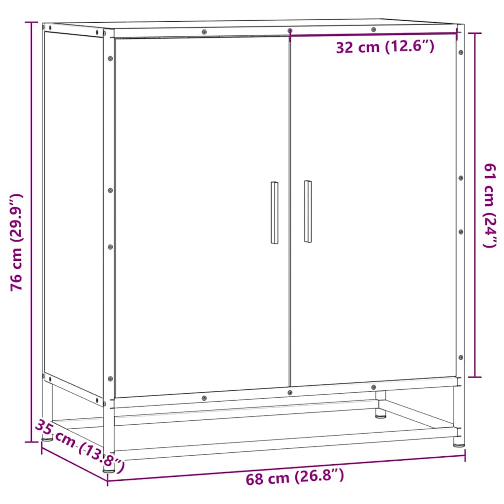 Credenza Rovere Sonoma 68x35x76 cm in Truciolato | homemem39