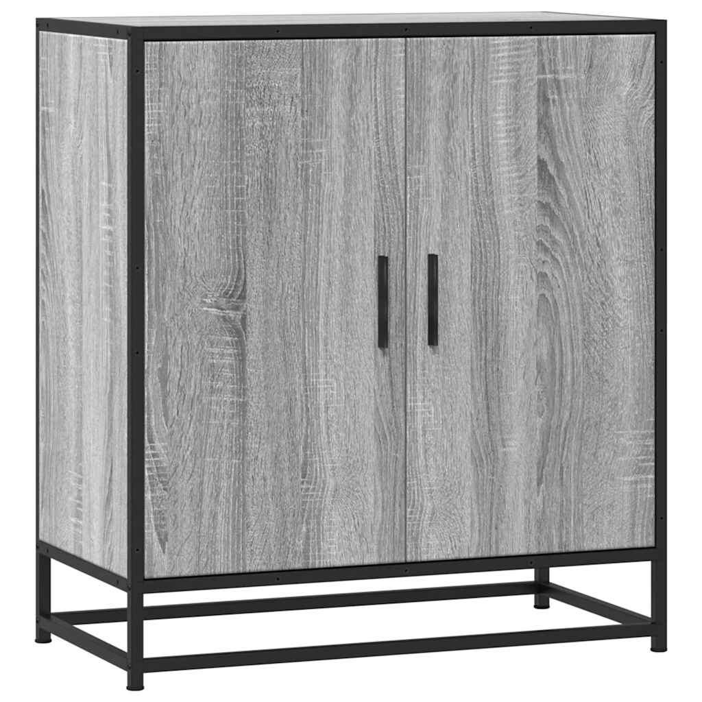 Credenza Grigio Sonoma 68x35x76 cm in Truciolato e Metallo - homemem39