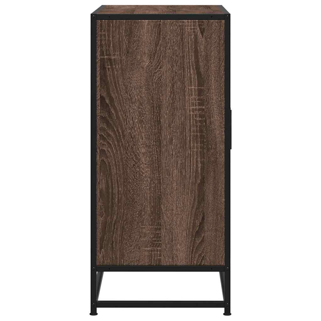 Credenza Rovere Marrone 68x35x76 cm in Truciolato e Metallo - homemem39