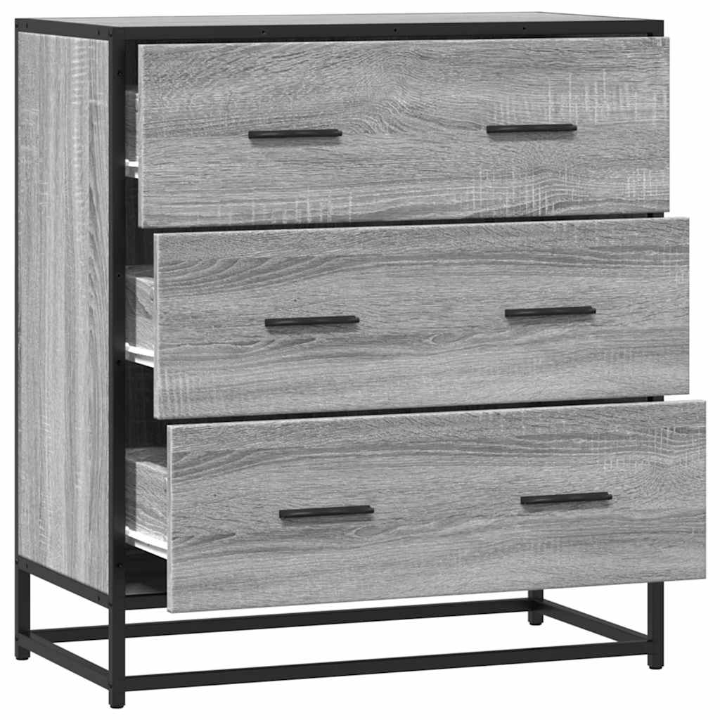 Credenza Grigio Sonoma 68x35x76 cm in Truciolato e Metallo - homemem39