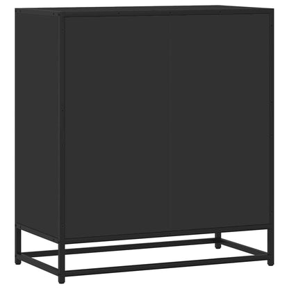Credenza Rovere Nera 68x35x76 cm in Truciolato e Metallo - homemem39