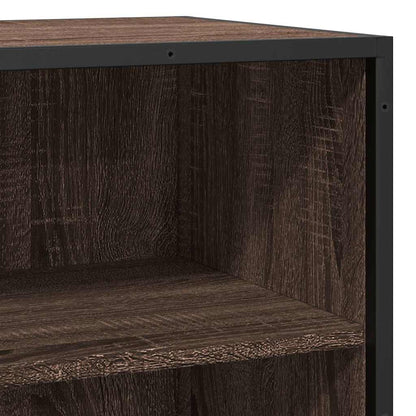 Credenza Rovere Marrone 68x35x76 cm in Truciolato e Metallo - homemem39