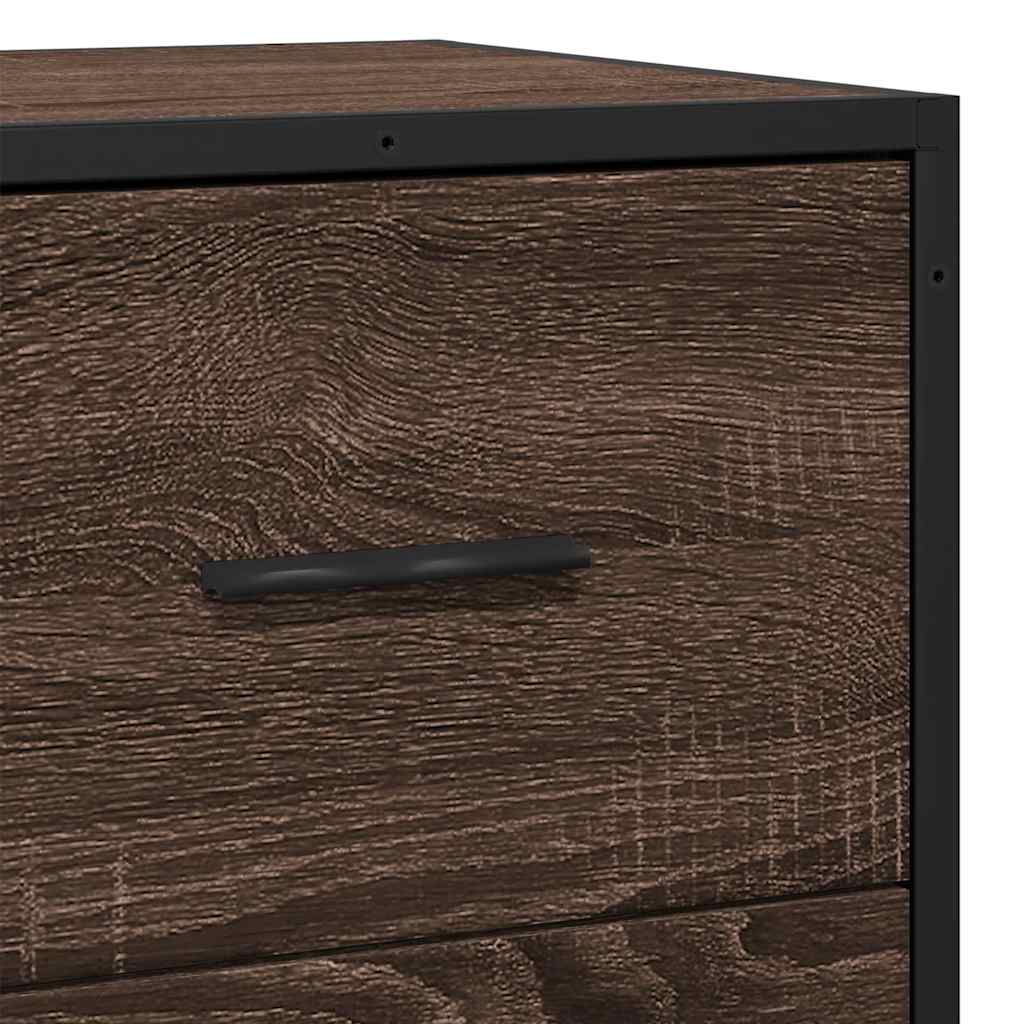 Credenza Rovere Marrone 68x35x76 cm in Legno Multistrato - homemem39