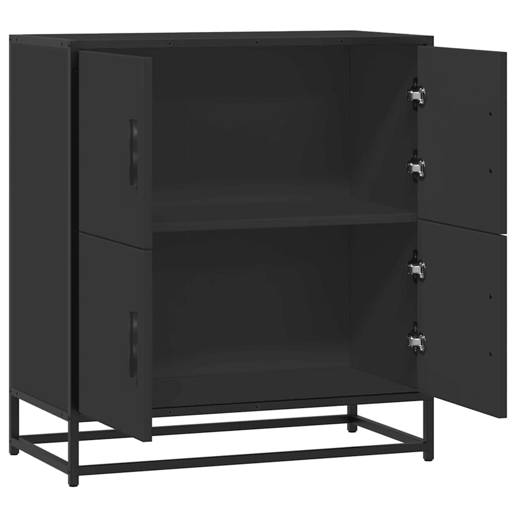 Credenza Rovere Nera 68x35x76 cm in Legno Multistrato - homemem39