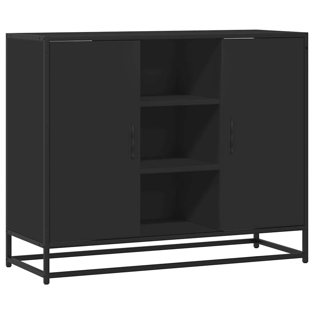 Credenza Nera 92x35x76 cm in Legno Multistrato - homemem39