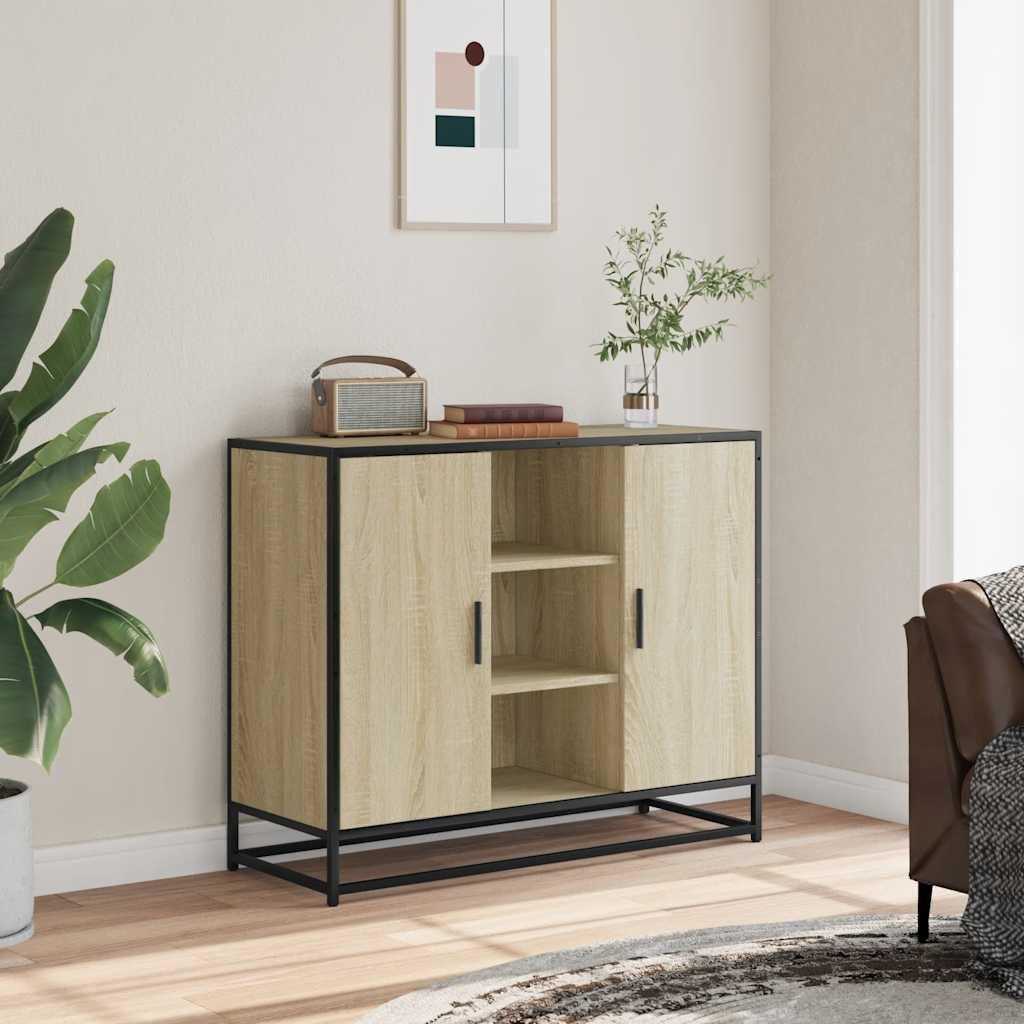 Credenza Rovere Sonoma 92x35x76 cm in Legno Multistrato - homemem39