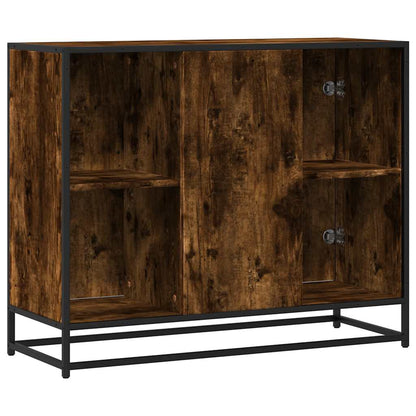 Credenza Rovere Fumo 92x35x76 cm in Legno Multistrato - homemem39