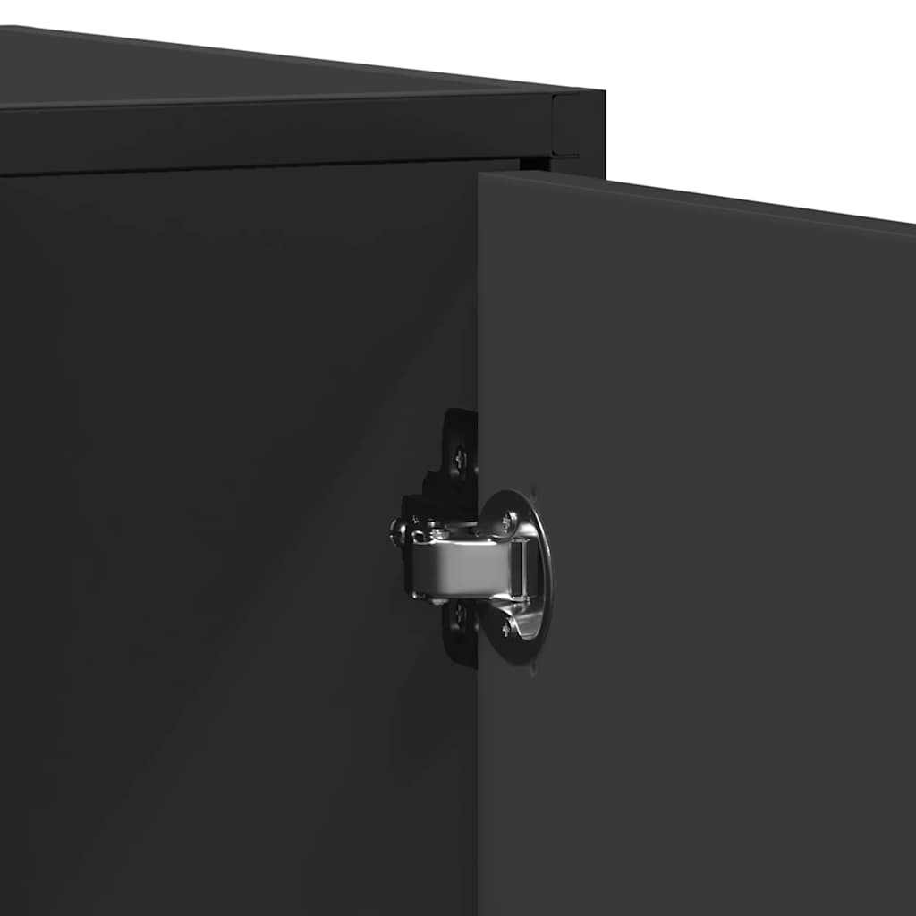 Credenza Nera 92x35x76 cm in Legno Multistrato - homemem39