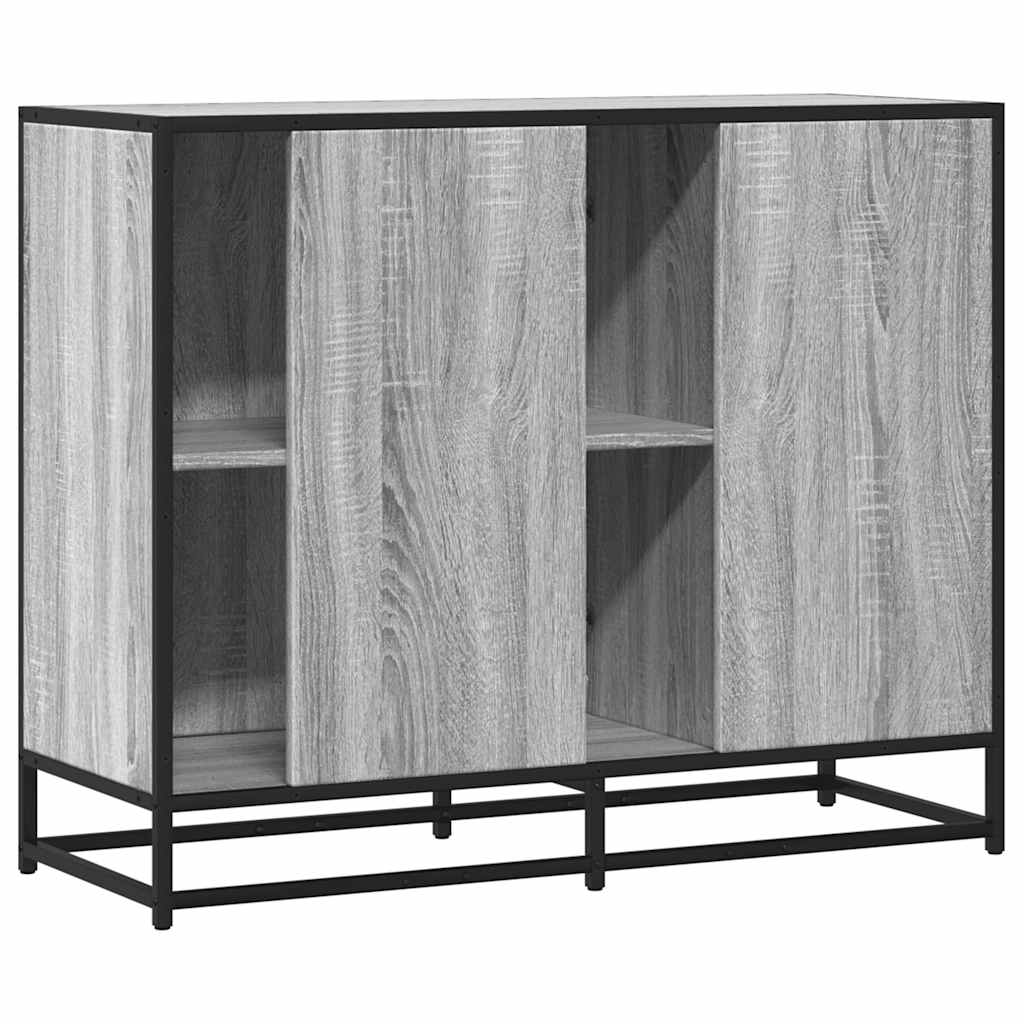 Credenza Grigio Sonoma 92x35x76 cm in Legno Multistrato - homemem39