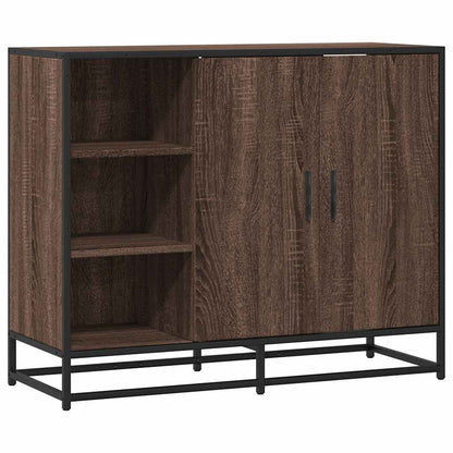 Credenza Rovere Marrone 92x35x76 cm in Legno Multistrato - homemem39