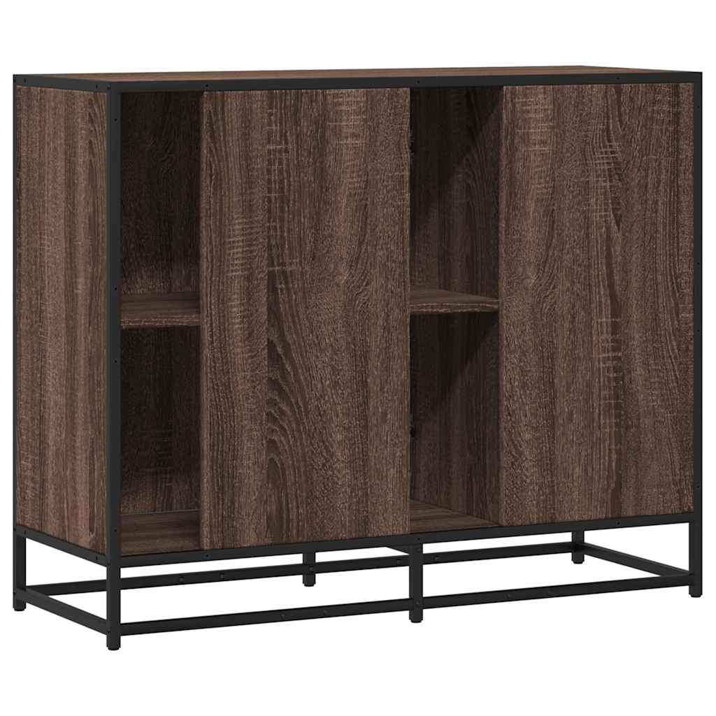 Credenza Rovere Marrone 92x35x76 cm in Legno Multistrato - homemem39