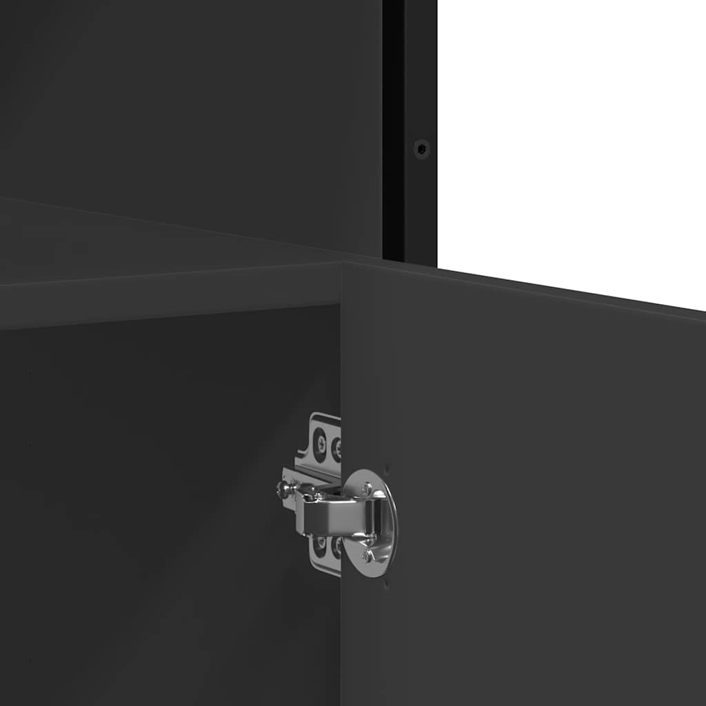 Credenza Nera 100x35x76 cm in Legno Multistrato - homemem39