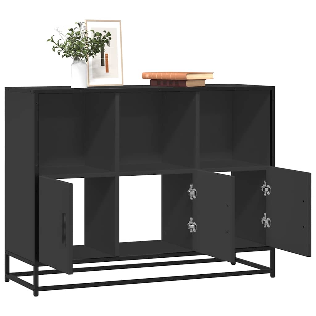Credenza Nera 100x35x76 cm in Legno Multistrato - homemem39