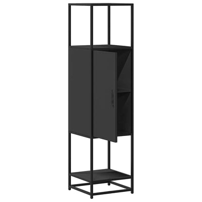Credenza Nera 35,5x35x139 cm Legno Multistrato Metallo - homemem39