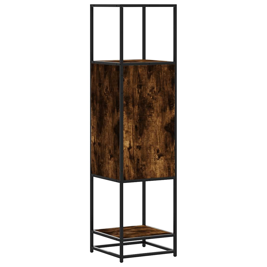 Credenza Rovere Fumo 35,5x35x139 cm Legno Multistrato Metallo - homemem39