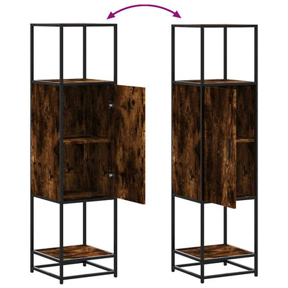 Credenza Rovere Fumo 35,5x35x139 cm Legno Multistrato Metallo - homemem39