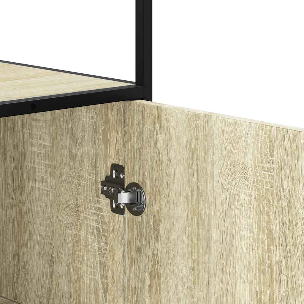 Credenza Rovere Sonoma 68x35x139 cm Legno Multistrato Metallo - homemem39