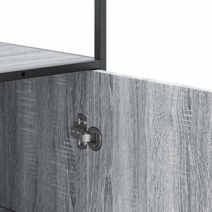 Credenza Grigio Sonoma 68x35x139 cm Legno Multistrato Metallo - homemem39