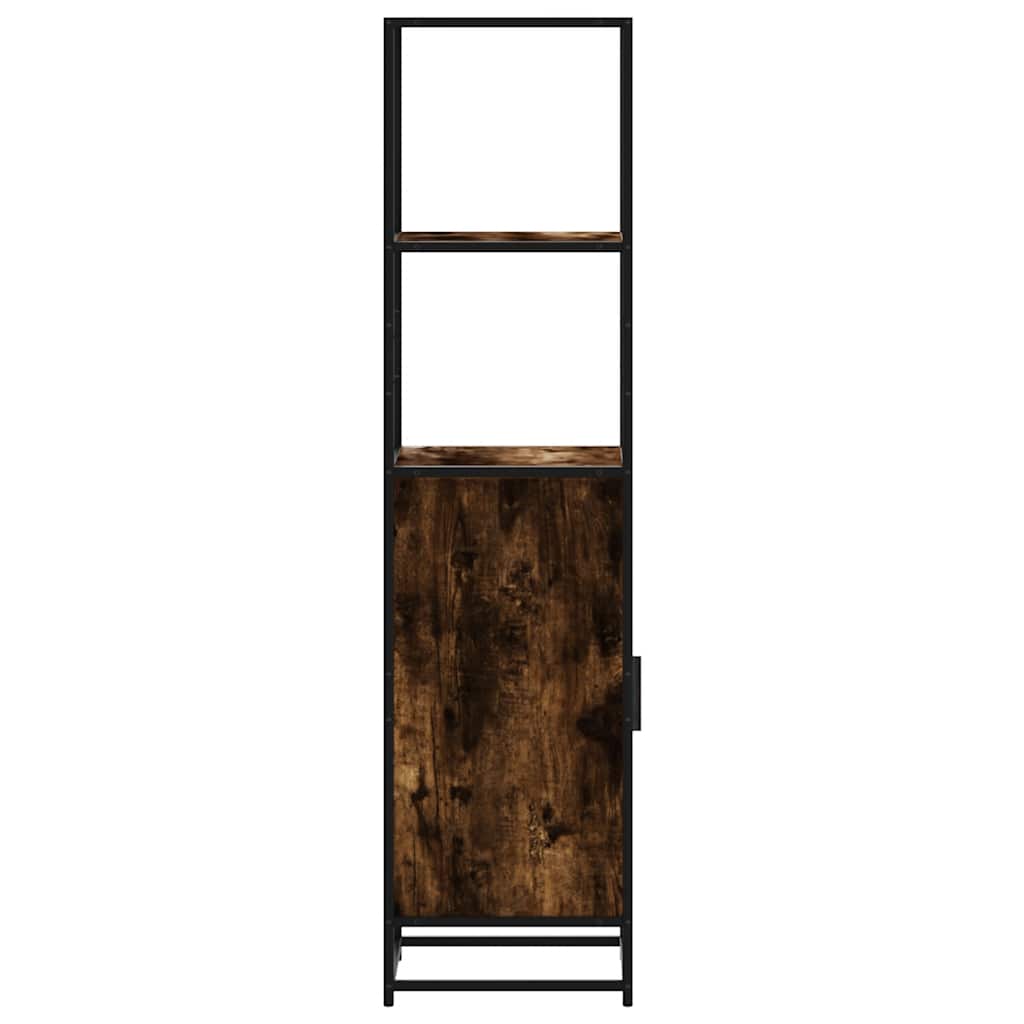 Credenza Rovere Fumo 35,5x35x139 cm Legno Multistrato Metallo - homemem39