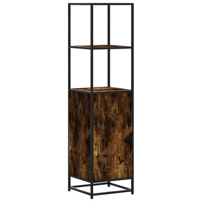 Credenza Rovere Fumo 35,5x35x139 cm Legno Multistrato Metallo - homemem39