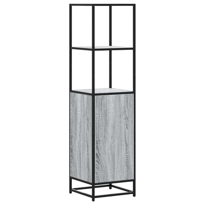 Credenza Grigio Sonoma 35,5x35x139 cm Legno Multistrato Metallo - homemem39