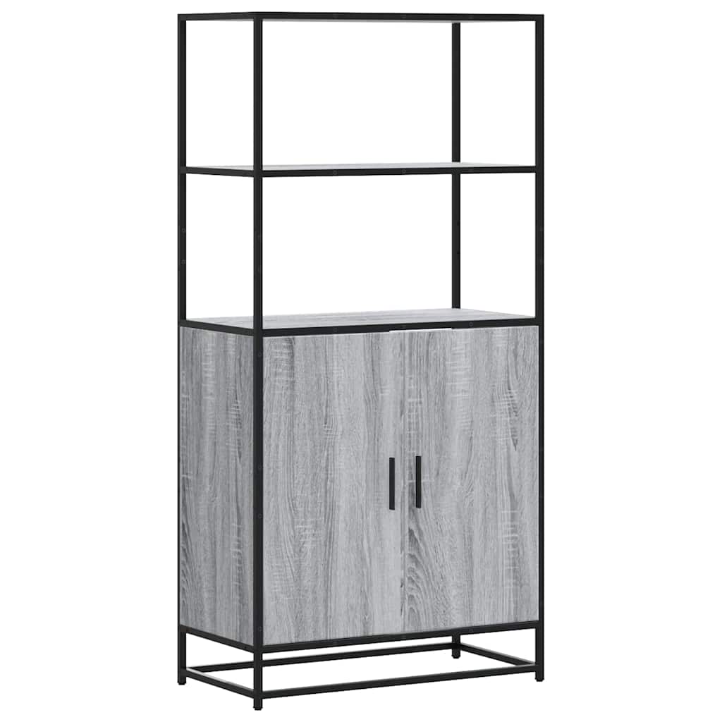 Credenza Grigio Sonoma 68x35x139 cm Legno Multistrato Metallo - homemem39